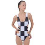 Chequered Flag Side Cut Out Swimsuit