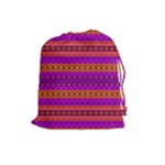 Boho Magenta and Gold Drawstring Pouch (Large)