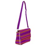 Boho Magenta and Gold Shoulder Bag with Back Zipper