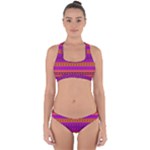 Boho Magenta and Gold Cross Back Hipster Bikini Set