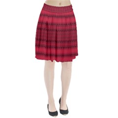 Crimson Red Pattern Pleated Skirt from ArtsNow.com