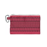 Crimson Red Pattern Canvas Cosmetic Bag (Small)