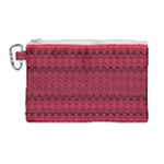 Crimson Red Pattern Canvas Cosmetic Bag (Large)