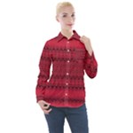 Crimson Red Pattern Women s Long Sleeve Pocket Shirt
