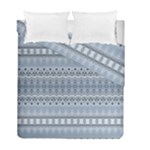 Boho Faded Blue Grey Duvet Cover Double Side (Full/ Double Size)