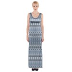 Boho Faded Blue Grey Thigh Split Maxi Dress