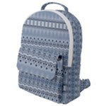 Boho Faded Blue Grey Flap Pocket Backpack (Small)