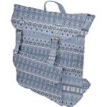 Boho Faded Blue Grey Buckle Up Backpack