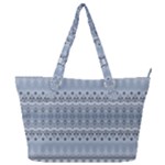 Boho Faded Blue Grey Full Print Shoulder Bag