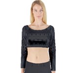 Boho Black and Silver Long Sleeve Crop Top