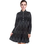 Boho Black and Silver Long Sleeve Chiffon Shirt Dress