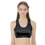 Boho Black and Silver Sports Bra with Border