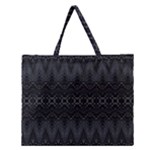 Boho Black and Silver Zipper Large Tote Bag