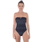 Boho Black and Silver Tie Back One Piece Swimsuit