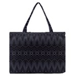 Boho Black and Silver Zipper Medium Tote Bag