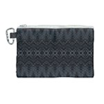 Boho Black and Silver Canvas Cosmetic Bag (Large)