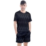 Boho Black and Silver Men s Mesh Tee and Shorts Set