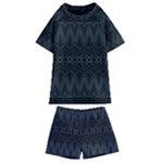 Boho Black and Silver Kids  Swim Tee and Shorts Set