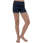 Boho Black and Silver Kids  Lightweight Velour Yoga Shorts