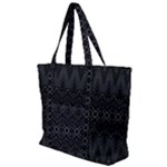 Boho Black and Silver Zip Up Canvas Bag