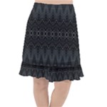 Boho Black and Silver Fishtail Chiffon Skirt