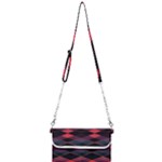 Pink Orange Black Diamond Pattern Mini Crossbody Handbag