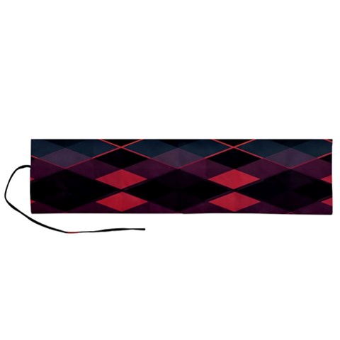 Pink Orange Black Diamond Pattern Roll Up Canvas Pencil Holder (L) from ArtsNow.com