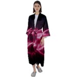 Neon Pink Glow Maxi Satin Kimono