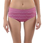 Boho Pink Stripes Reversible Mid-Waist Bikini Bottoms