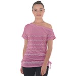 Boho Pink Stripes Tie-Up Tee