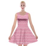 Boho Pink Stripes Velvet Skater Dress