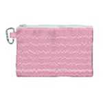 Boho Pink Stripes Canvas Cosmetic Bag (Large)