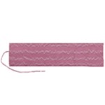 Boho Pink Stripes Roll Up Canvas Pencil Holder (L)