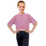 Boho Pink Stripes Kids Mock Neck Tee