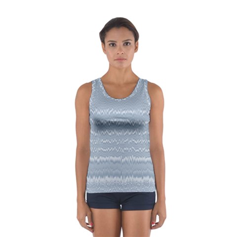 Boho Faded Blue Stripes Sport Tank Top  from ArtsNow.com