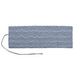 Boho Faded Blue Stripes Roll Up Canvas Pencil Holder (M) from ArtsNow.com