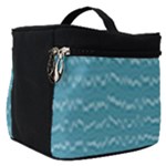 Boho Teal Stripes Make Up Travel Bag (Small)