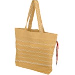 Boho Saffron Yellow Stripes Drawstring Tote Bag