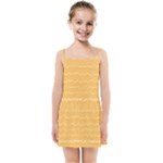 Boho Saffron Yellow Stripes Kids  Summer Sun Dress