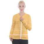 Boho Saffron Yellow Stripes Casual Zip Up Jacket