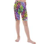 Colorful Jungle Pattern Kids  Mid Length Swim Shorts