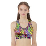 Colorful Jungle Pattern Sports Bra with Border