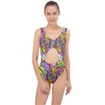 Colorful Jungle Pattern Center Cut Out Swimsuit
