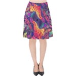 Colorful Boho Abstract Art Velvet High Waist Skirt