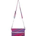Boho Pink Blue Stripes Mini Crossbody Handbag