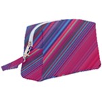 Boho Pink Blue Stripes Wristlet Pouch Bag (Large)