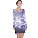 Violet Glowing Swirls Long Sleeve Nightdress