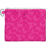 Magenta Pink Butterflies Pattern Canvas Cosmetic Bag (XXXL)