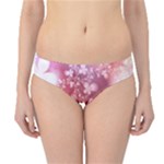 Boho Pastel Pink Floral Print Hipster Bikini Bottoms