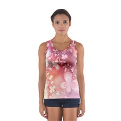 Boho Pastel Pink Floral Print Sport Tank Top  from ArtsNow.com